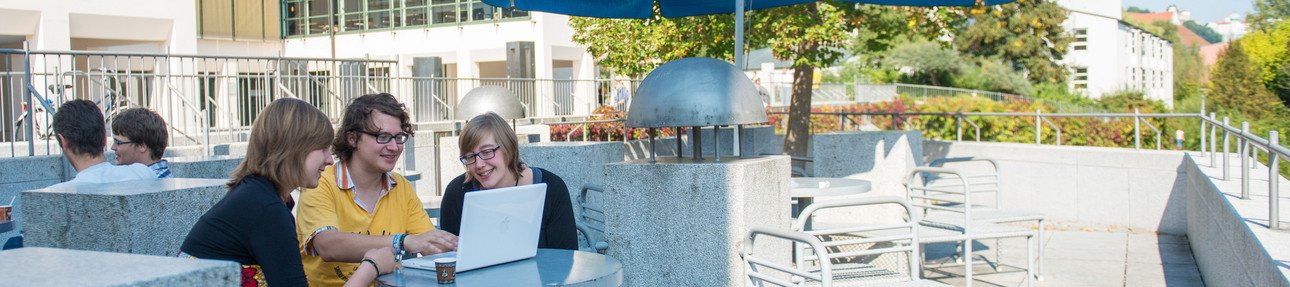 Students with a laptop