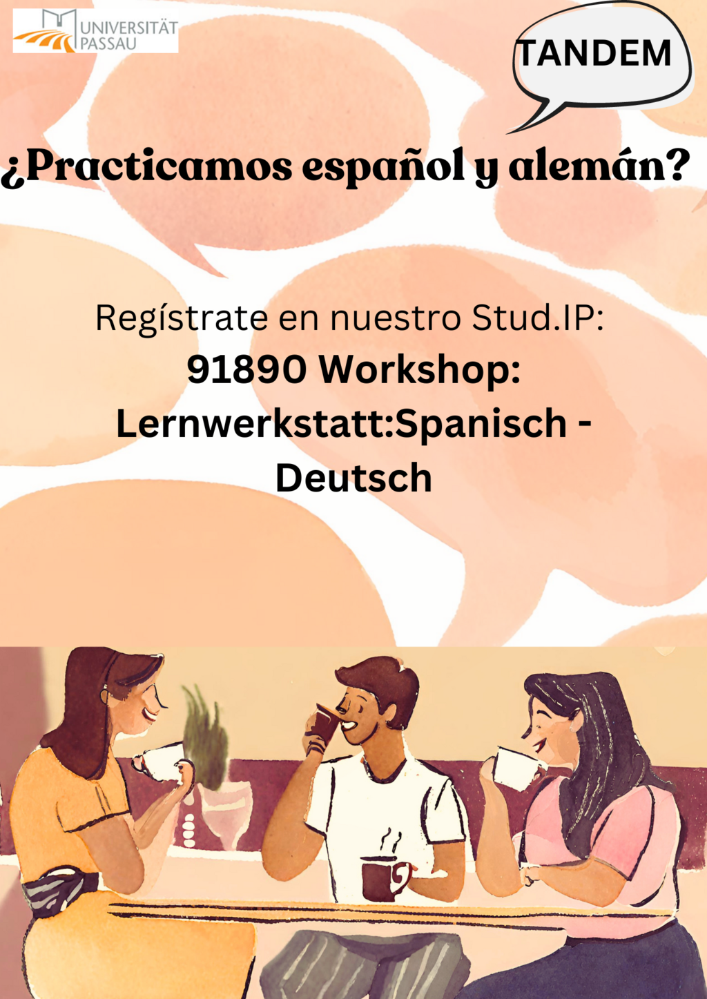 Flyer Sprachtandem deutsch spanisch 